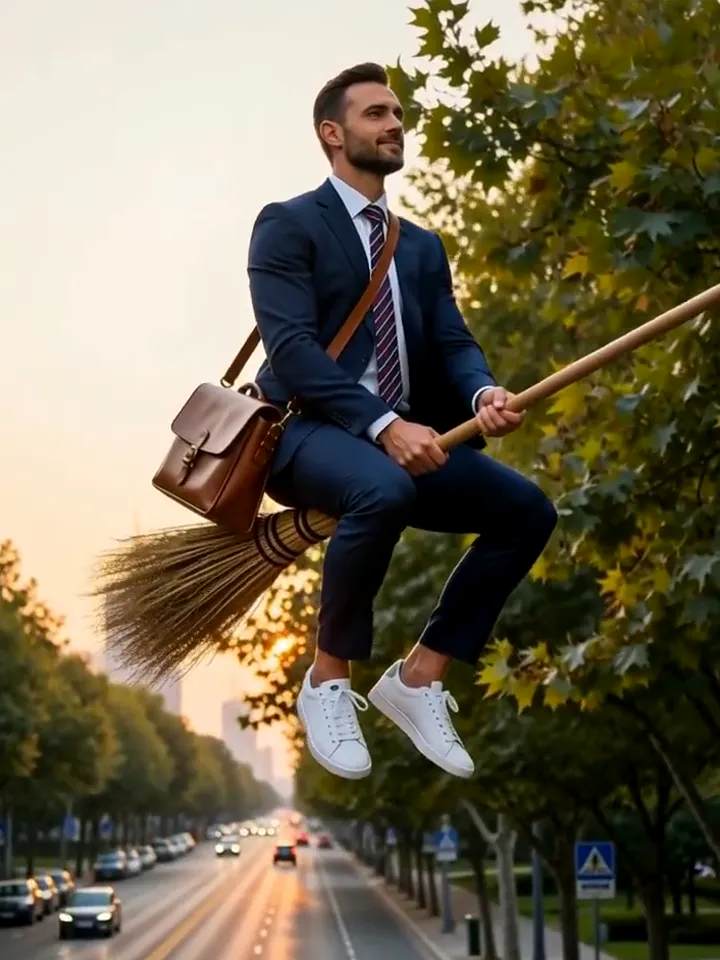 AI Flying Broom: Morning commute